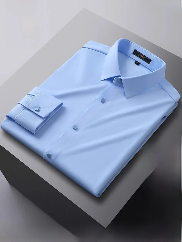 Lormen Men's Business Casual Long Sleeve Shirt High Elasticity Iron Free Autumn New Style Professional Workwear Shirt