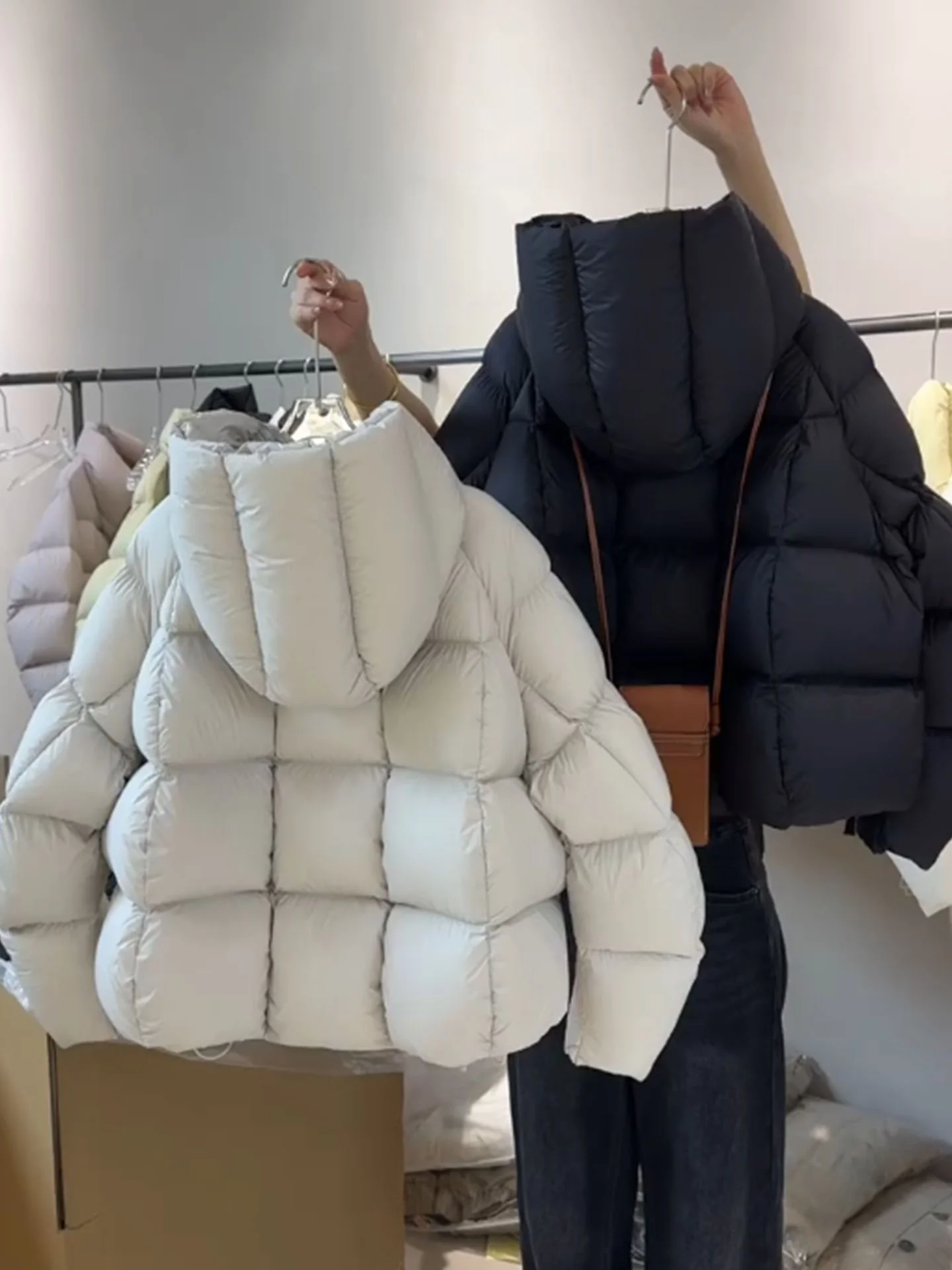 

Уникальная женская зимняя теплая куртка Puffer Jaet, корейская шапка с хлебом, зимняя верхняя одежда с наполнителем Du down