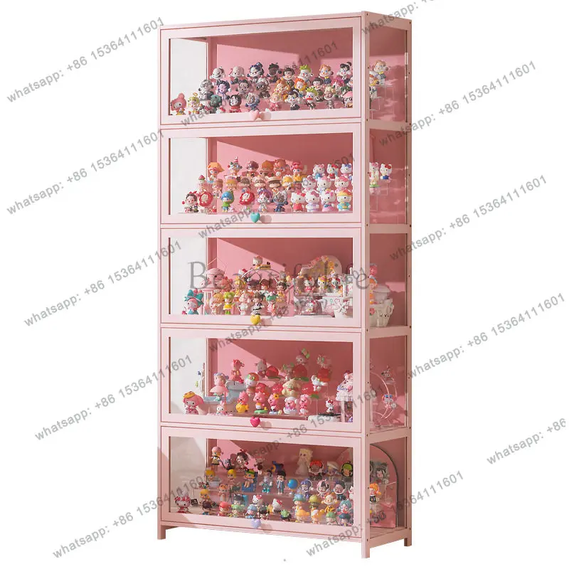 12Household blind box ornament cabinet decoration dust-proof glass display stand living room model cabinet