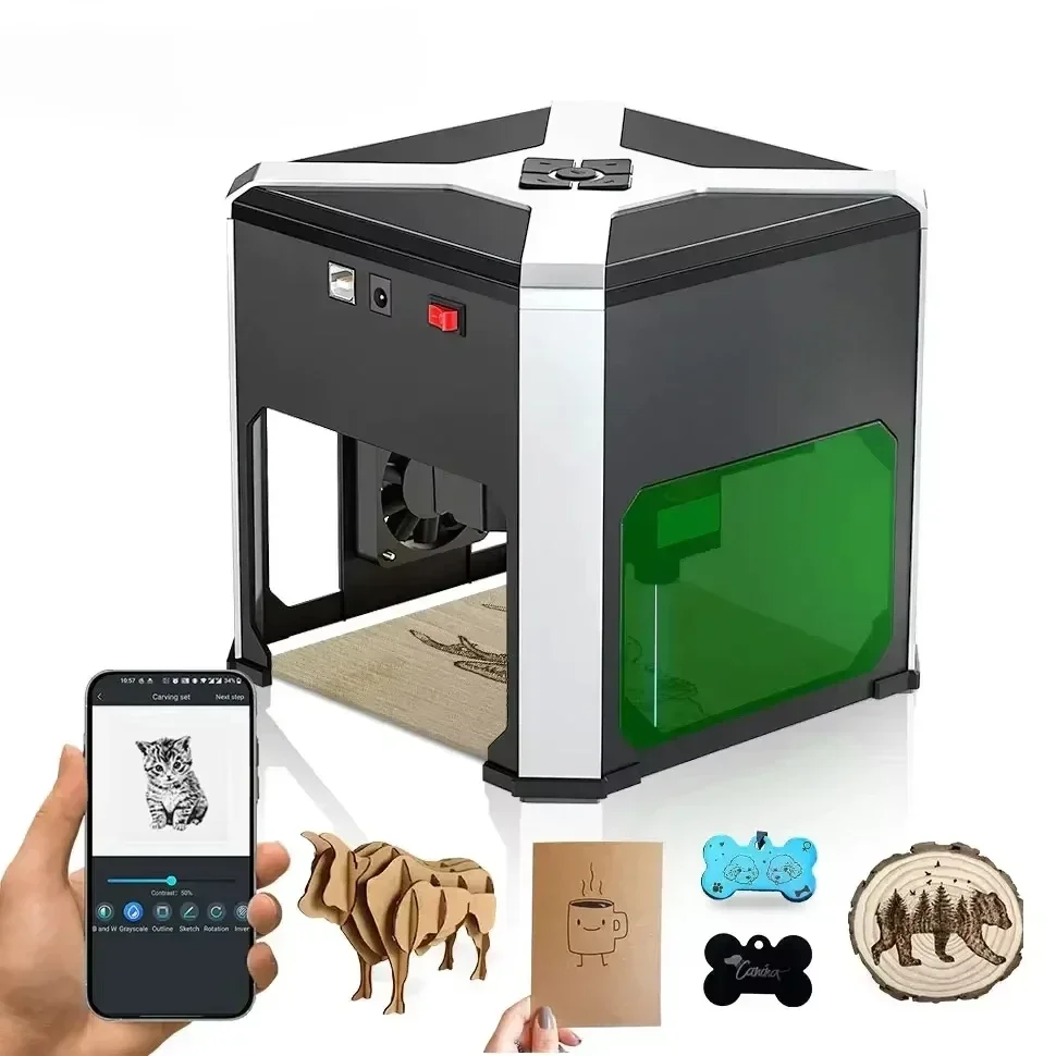 

2023 Newly designed WAINLUX K6 mini laser engraving machine 80*80 DIY wood veneer engraving area