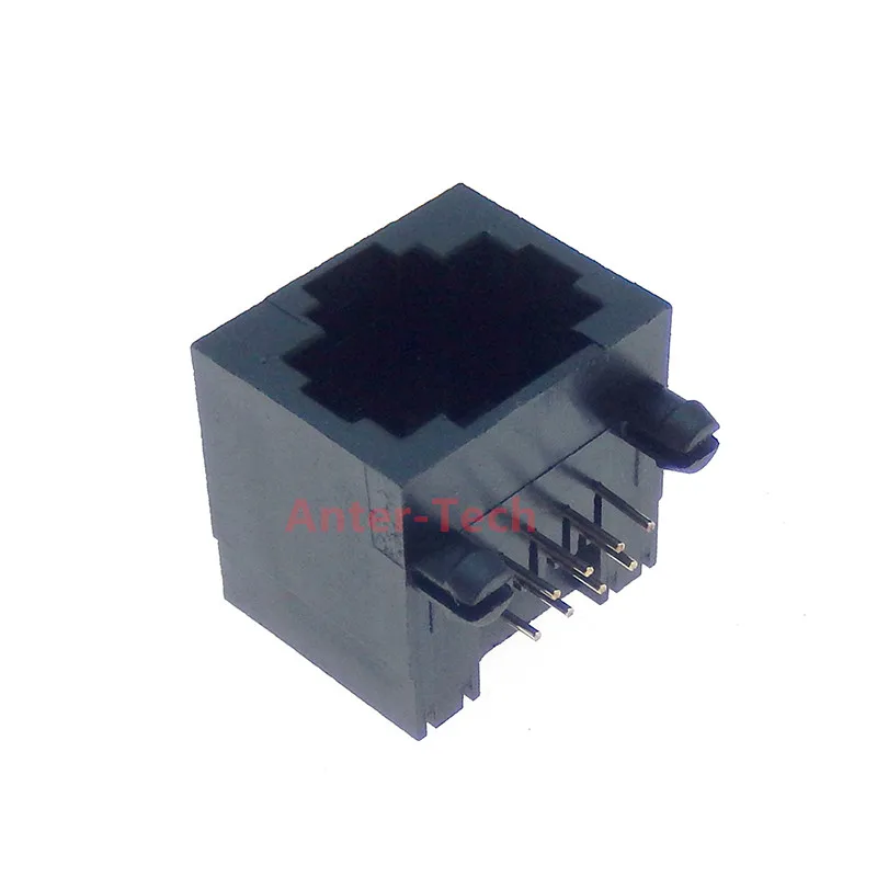 5pcs RJ45 8P8C Black Computer Internet Network PCB Jack Socket