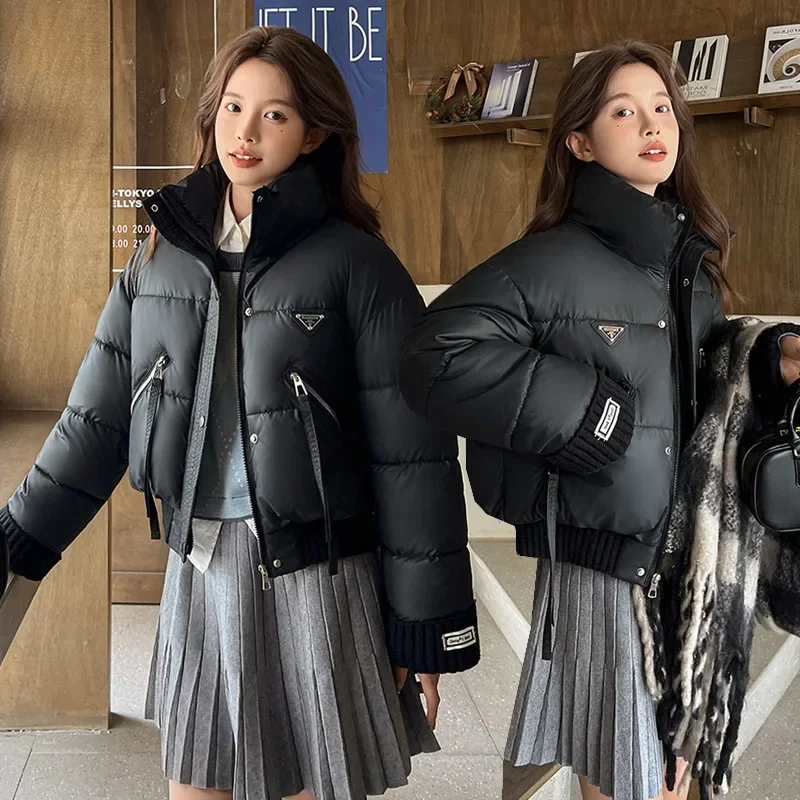 ฤดูหนาวใหม่ผู้หญิงสั้น Parkas ผ้าฝ้ายเบาะ Stand-up COLLAR Thicken WARM Overcoat ลงหลวมขนมปังแจ็คเก็ต p1