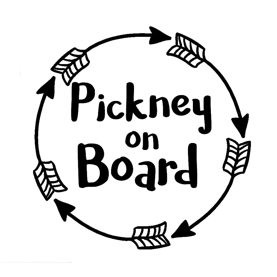 Pickney on Board Vinyl Car Decal Fun Jamaican Patwah Bumper Sticker Gift Waterproof