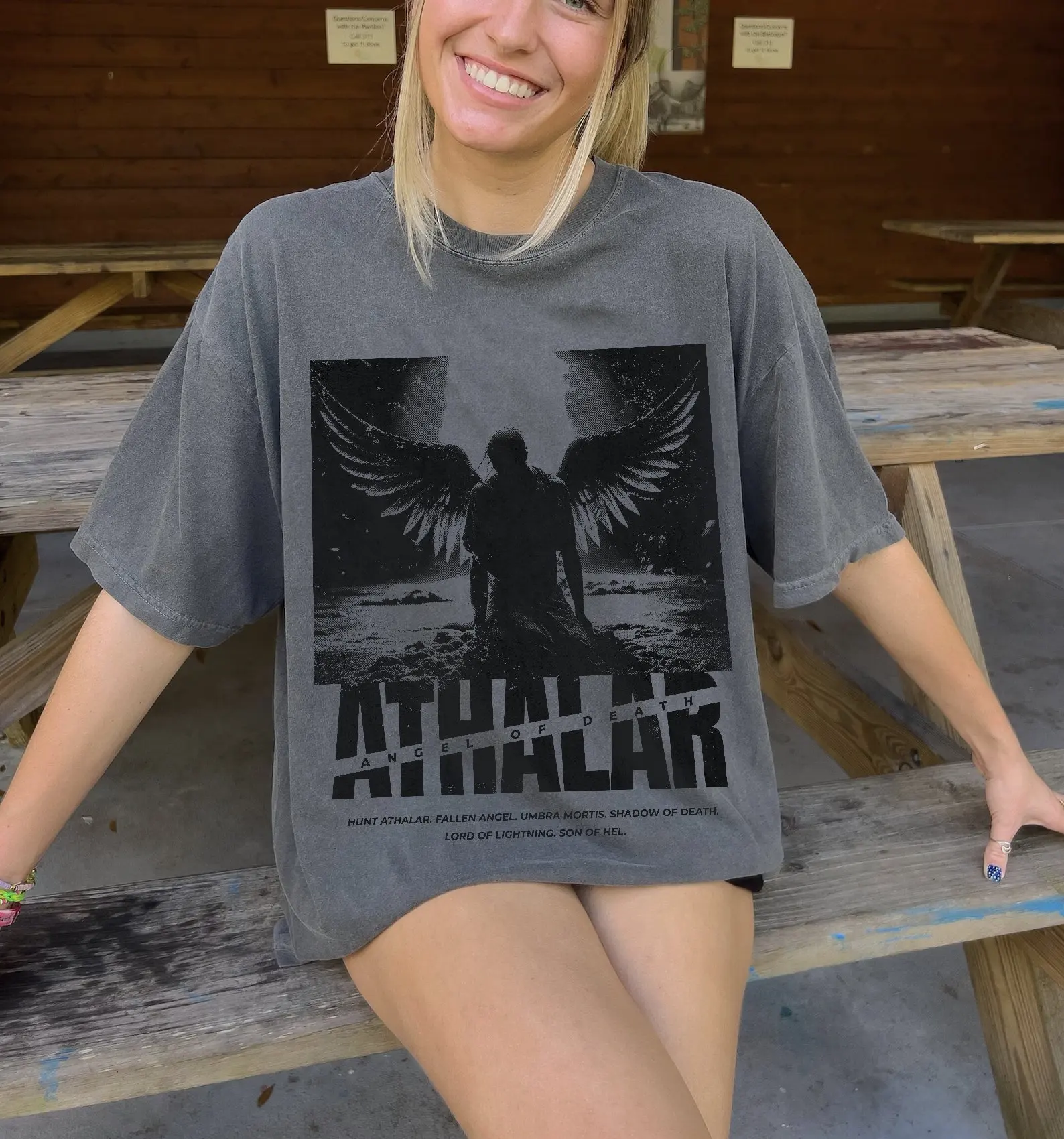 قميص Umbra Mortis Hunt Athalar Crescent City Merch Acotar Crewneck Sarah J Maas Bookish SJM Earth Blood ACOMAF Bryce Rhysand #2