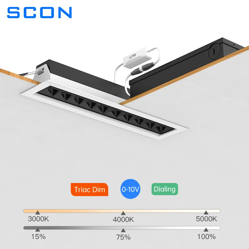 

SCON Modern TRIAC/ELV/0-10V/Dialing Dimmable 5W 10W 15W LED Lights Recessed Spotlight Downlight Ceiling Light Indoor Lighting