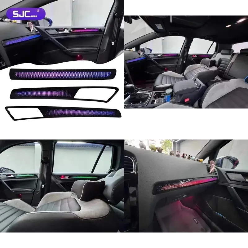 Hot Sale SJC 64-Color Car Ambient Light for Golf 7 MK7 2014-2021 LHD/RHD LED Synchronized Rainbow Auto Atmosphere