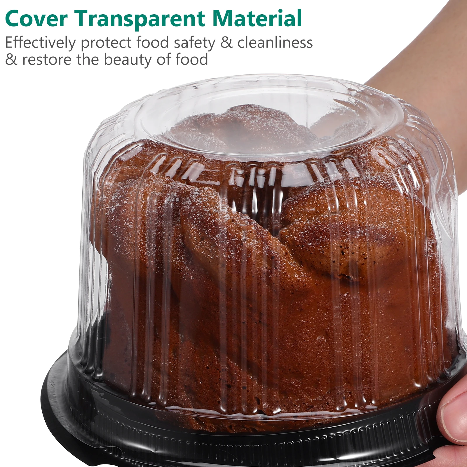 

10pcs Round Cake Boxes 6 Inch Clear Food Grade Containers for Birthday Bakery Transport Portable Wedding Packaging
