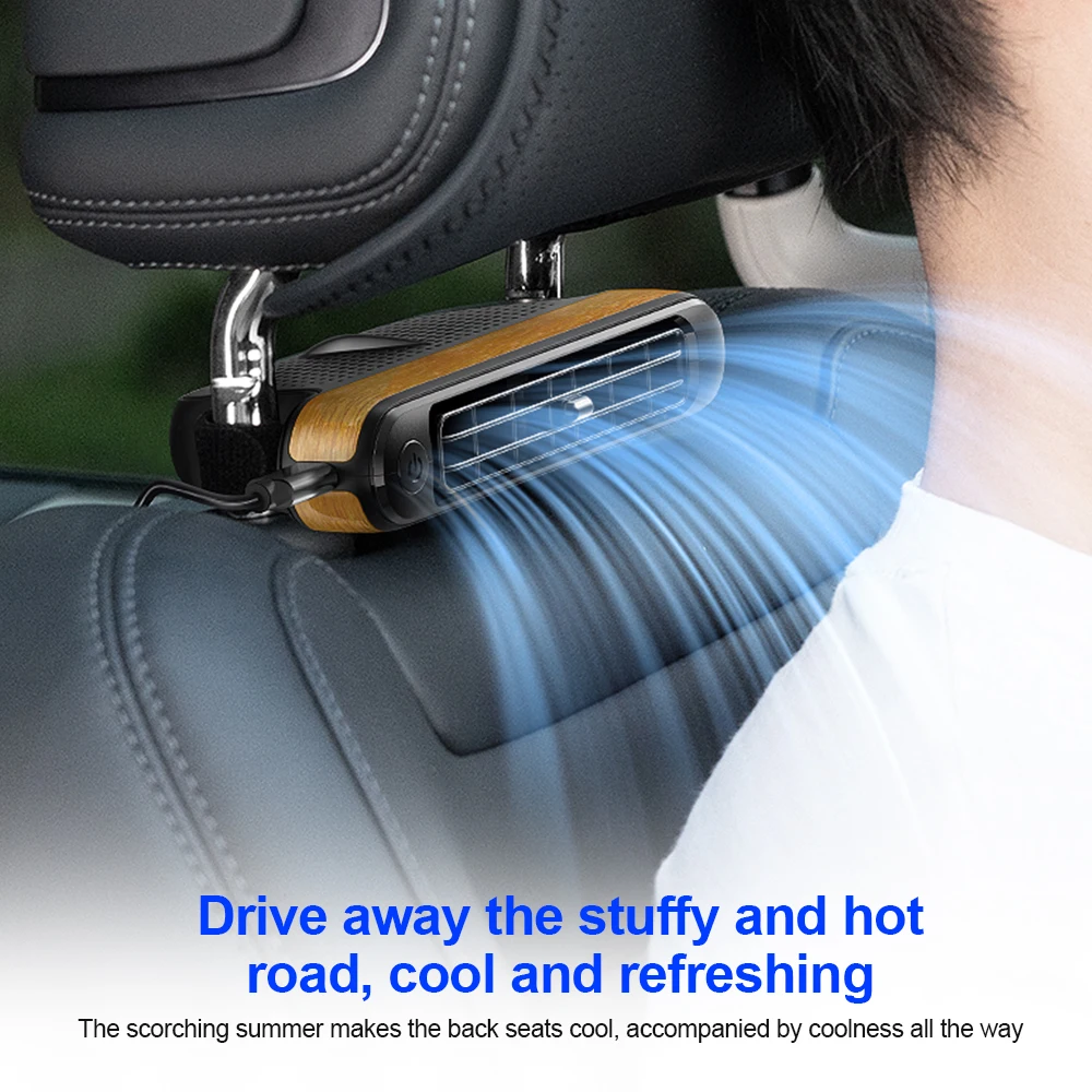 Portable Electric Car Seat Cooling Fan Car Rear Backrest Car Fan USB Power Supply Car Interior Fan Portable Air Conditioner