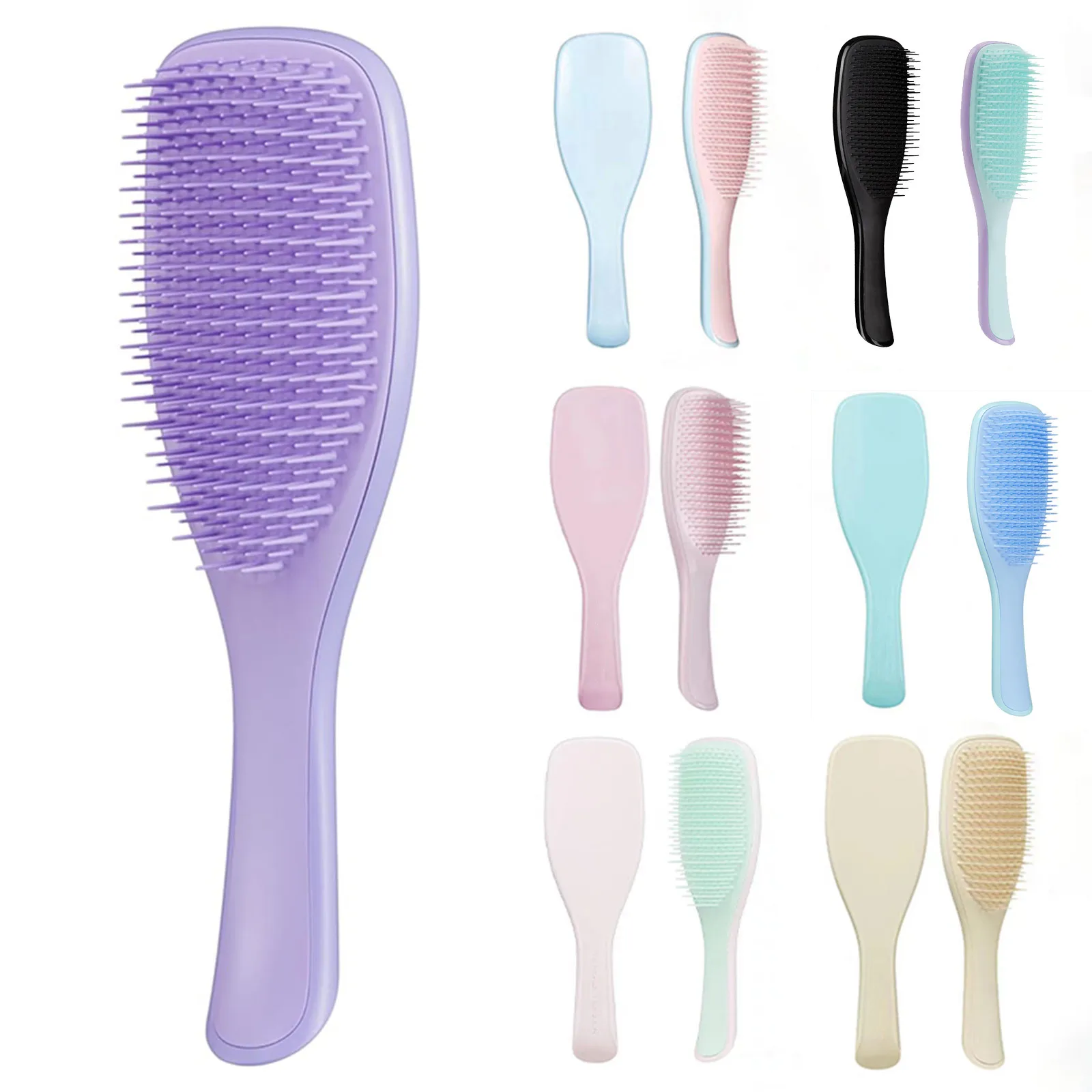 1 Stück zweifarbige Haarbürste zum Entwirren der Kopfhaut, Massage-Styling-Kamm für Frauen, normaler Haartyp, Finishing-Kamm für einfache Reinigung