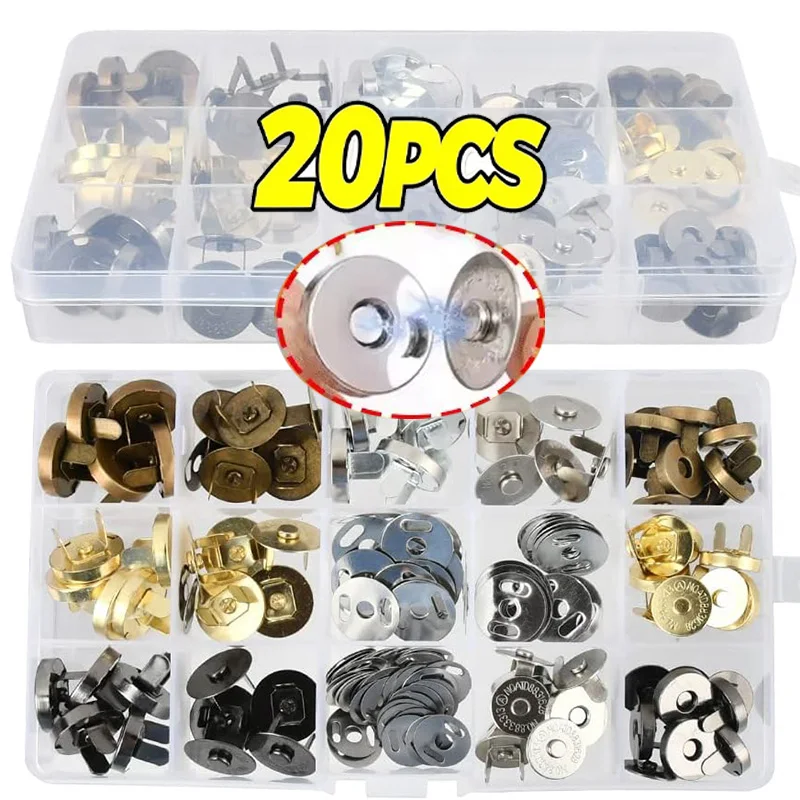 DIY Bags Magnetic Snap Button Fasteners Clasps Buttons Handbag Purse Wallet Craft Bag Parts Mini Adsorption Buckle Wholesale