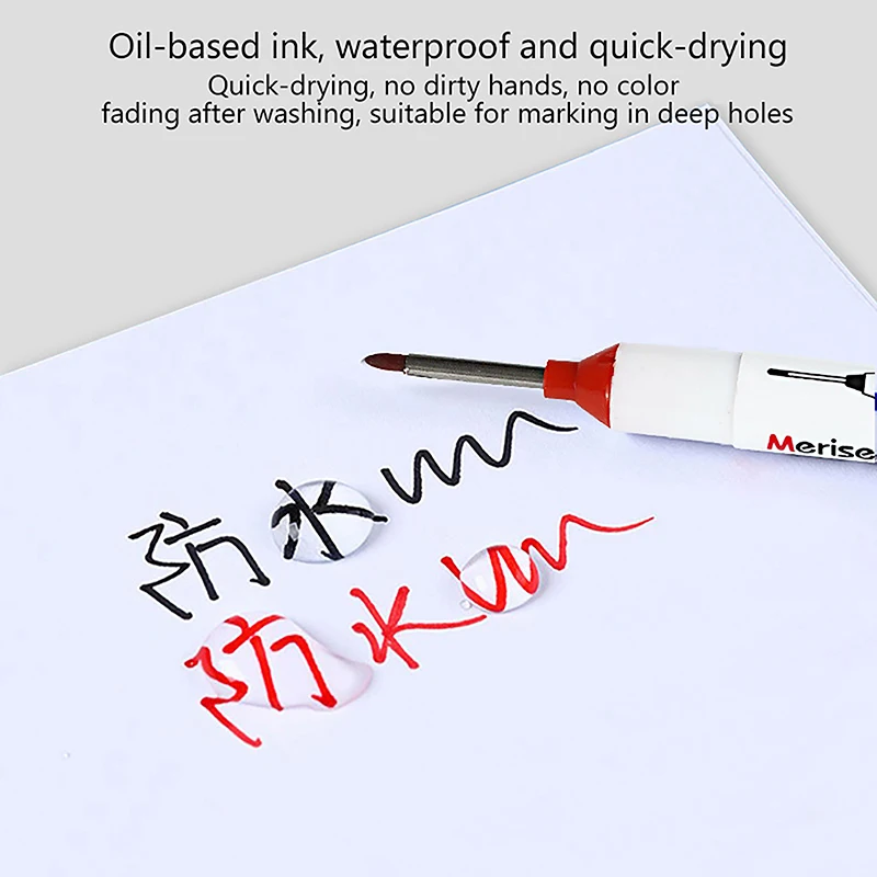 20mm Red/Black/Blue Ink Creative Long Head Markers Bathroom Woodworking Decoration Multi-purpose Deep Hole Marker Pens