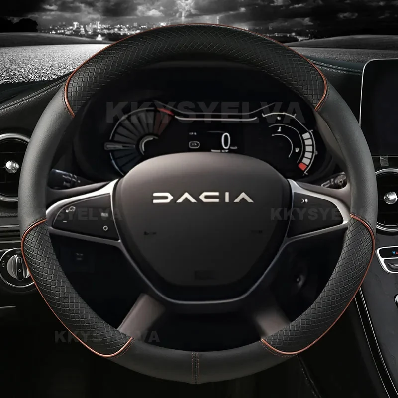 Mikrofaser Leder Auto Lenkrad Abdeckung Für Dacia Logan Sandero Duster Lodgy Jogger Dokker Frühling 2017-2024 Auto Zubehör – Detail 5