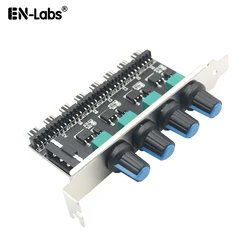 PCI Fan Speed Controller,12V Molex 4pin or SATA Powered 6 8 Fan Hub,PWM 4 pin CPU Radiator 3pin Case Cooler Temperature Control