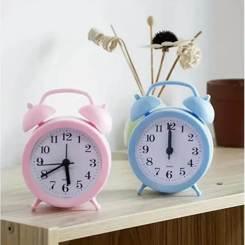 1PC Cartoon alarm clock creative bedroom bedside small alarm clock living room digital plastic clock student shuangling