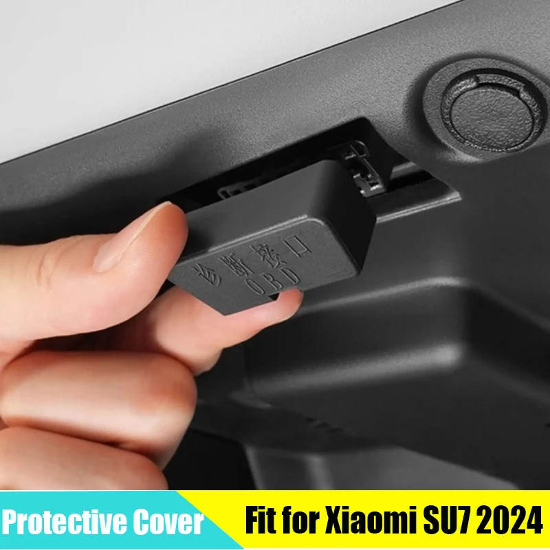 Car OBD Protective Cover Suitable for Xiaomi SU7 2024 2025 2026 Modified Auto Diagnostic Interface Waterproof Cover Accessories