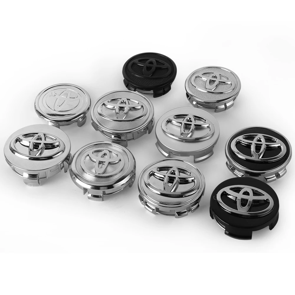 4 قطعة 56/62 مللي متر سيارة عجلة غطاء محور مركزي لتويوتا يارس بريوس Rav4 لاند كروزر هايلاندر TRD كورولا C-HR Aygo اكسسوارات السيارات