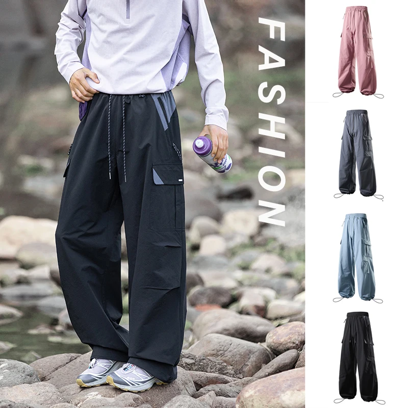 

Модные повседневные брюки весна-осень 2026: Новые свободные прямые водоотталкивающие брюки-карго с множеством карманов