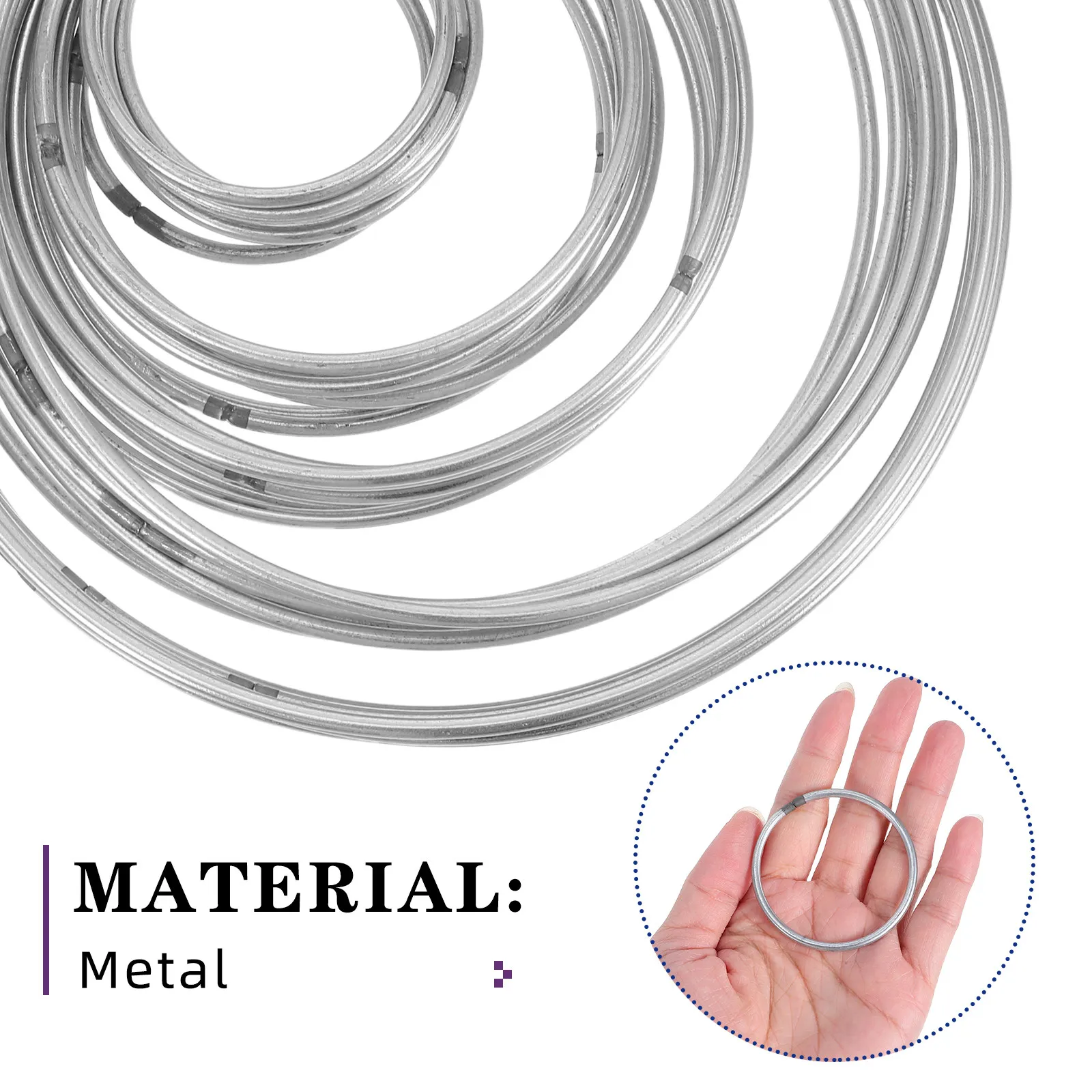 30Pcs Welded Metal Hoops 50Mm 80Mm 100Mm 130Mm 150Mm for Dreamcatcher Making Macrame Crafts Wreath Frames Floral Hanging Decor