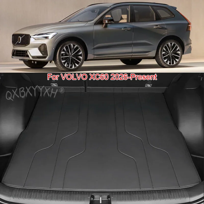 Car Trunk Main Cargo Liner Nappa Leather Mat Waterproof Anti-Scratch Wear-Resistant Pad Accessory For VOLVO XC60 2026-Present