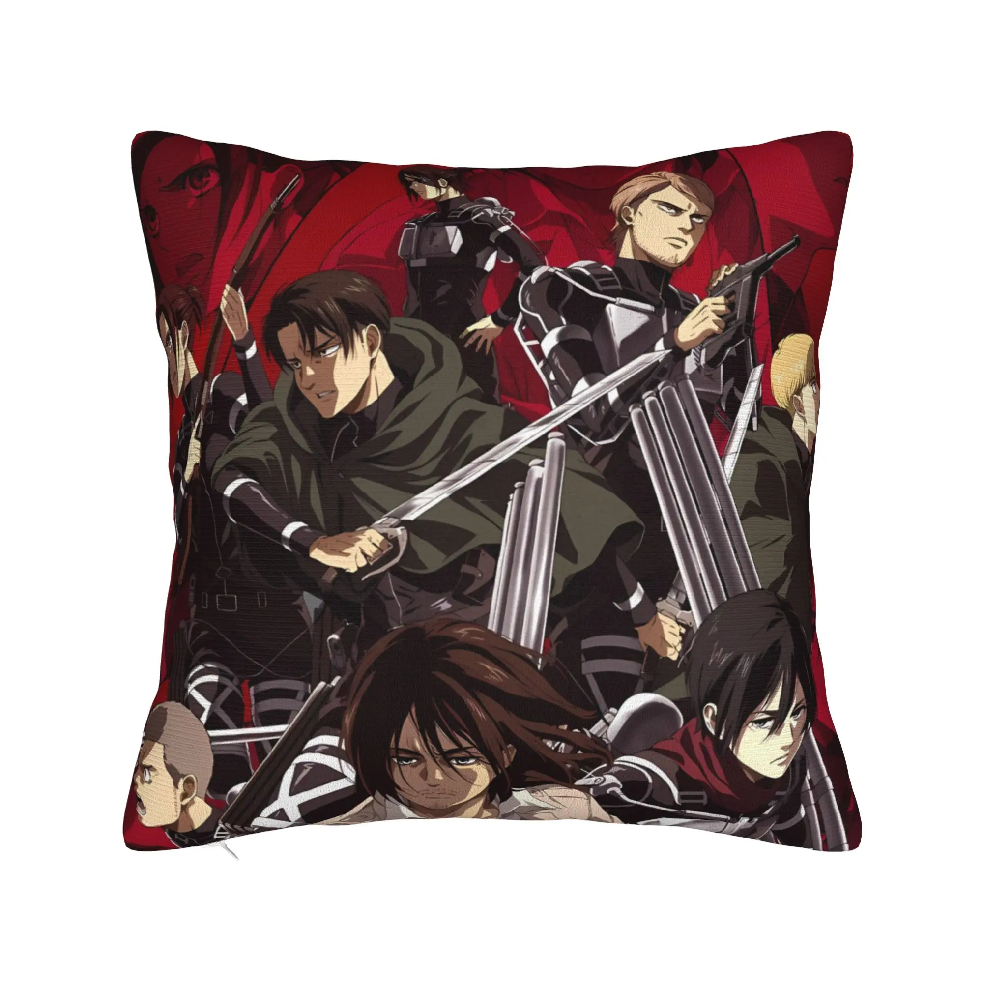 Attacks on Titans Pillow Cover  Soft Cushion Cover Retro Trendy Pillow Case For Chair Sofa Home Decor