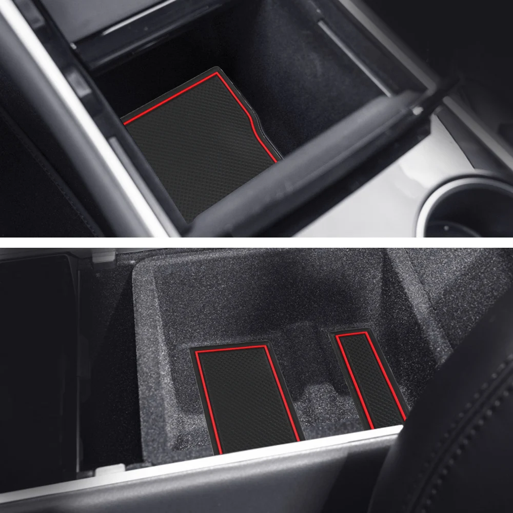 Auto Interior Accessories Gate Slot Center Protective Cup Holder Pads Car Console Wrap Mat Anti Slip Mat For Tesla Model 3 view 5