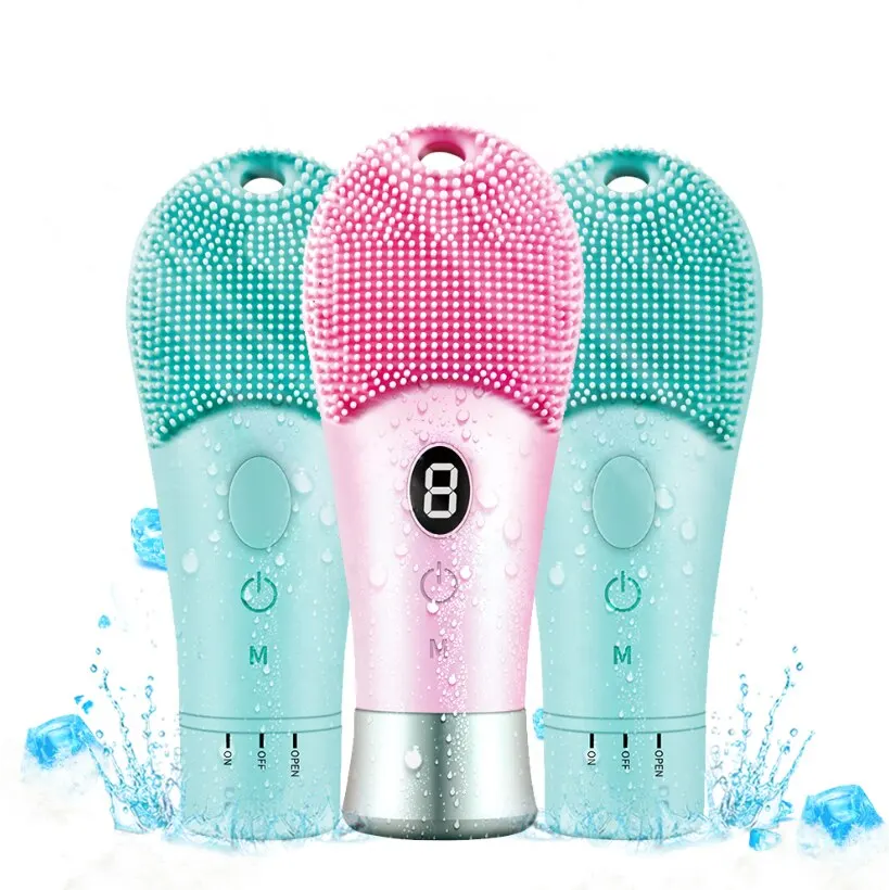 9 Gear Electric Ultrasonic Skin Sonic Scrubber Facial Brush Cleaner Spinning High Frequency Vibration Face Silicon Recharagable