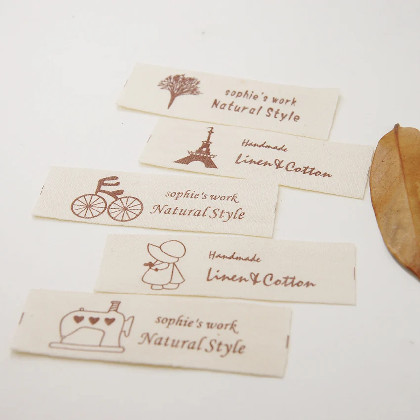 Pure cotton fabric sewing DIY accessories handmade fabric labels, fabric accessories, bicycles, Miss Su sewing machine labels