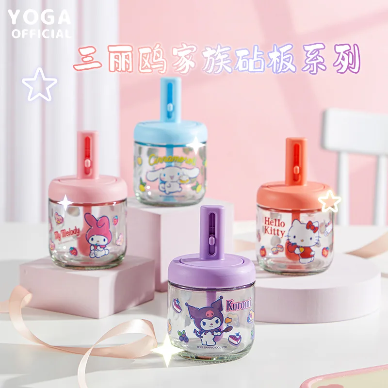 

Sanrio Hello Kitty Kuromi Melody Cinnamonll Cute Cartoon Glass Retractable Seasoning Jar