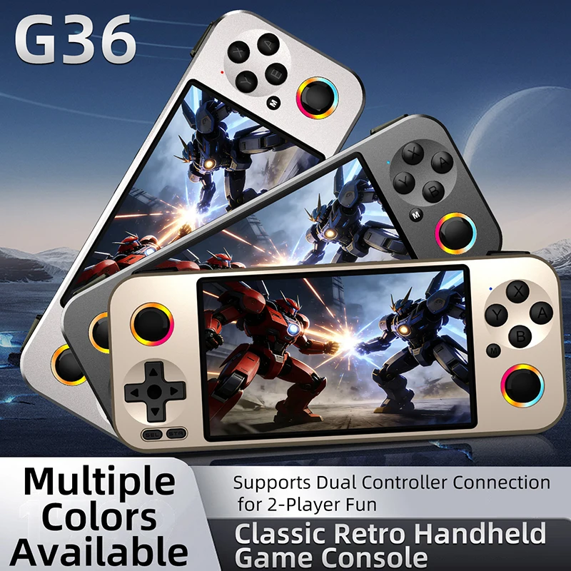 Mooden G36 Handheld Game Console 4.5-Inch ScreenAluminum Alloy Handheld  Game Player RGB Classic Retro Video Game Console