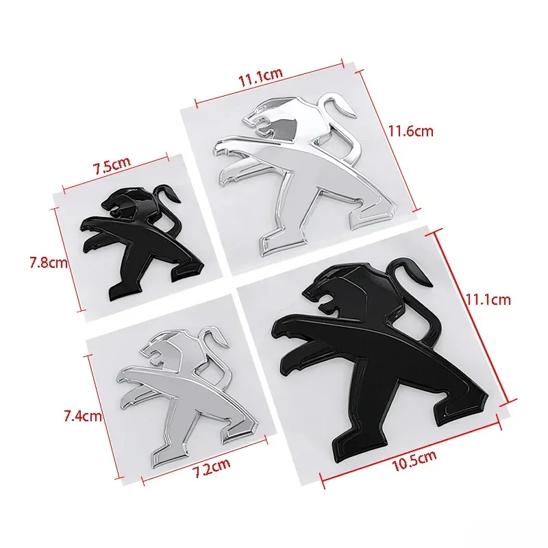 ABS Lion Shape Car Front Rear Logo Stickers Badge for Peugeot 2008 3008 2021 2022 2023 Auto Hood Emblem Trunk Decals Accessories