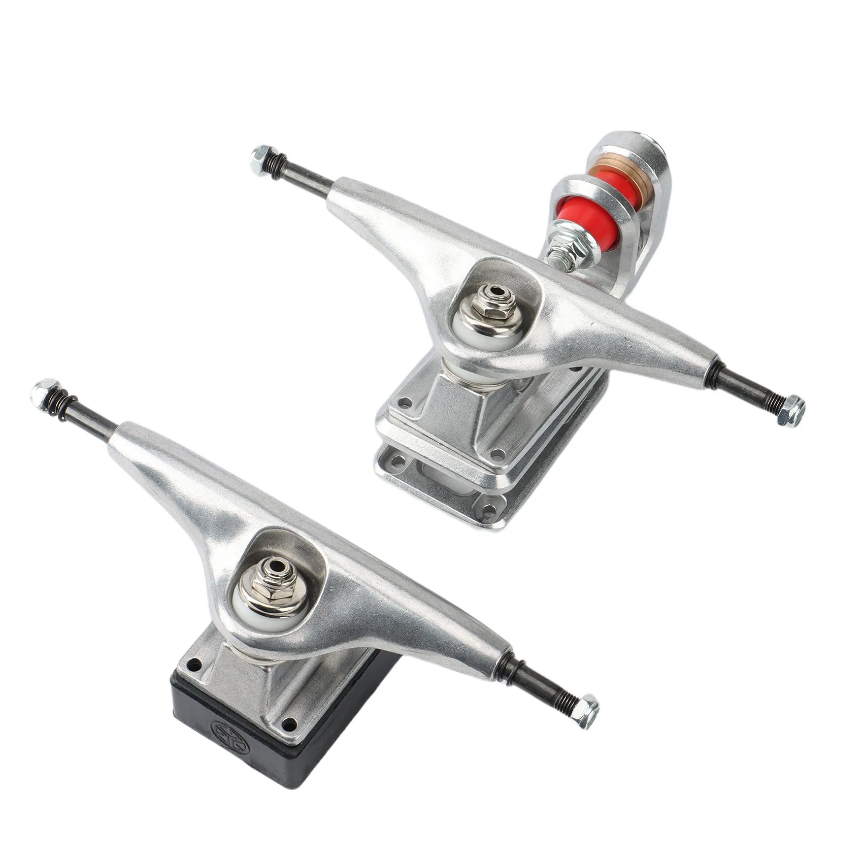 Surf Skate Trucks Adaptador, PU Bushing Trucks, Direção flexível, Silver Skate Pontes, 6.25 ", 1 Set, S1