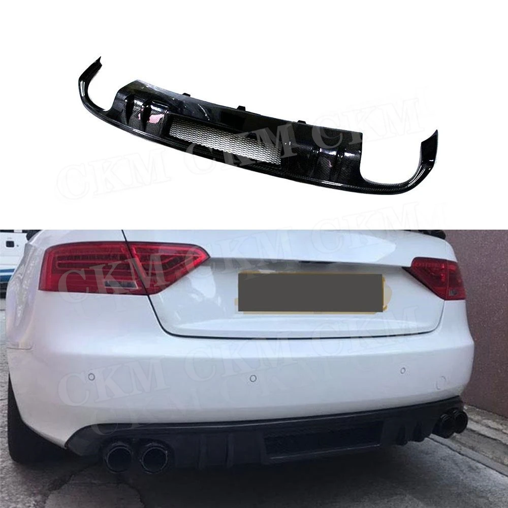 for Audi A5 Coupe 2008-2011 Rear Diffuser Rear Bumper Lip Diffuser Splitters Spoiler Carbon Fiber Rear Bumper Diffuser 