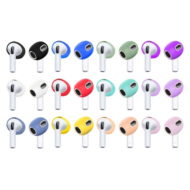 3คู่ซิลิโคนที่มีสีสันหูฟังหูฟังสำหรับ Airpods Pods 3หูฟังหูฟังหูฟัง