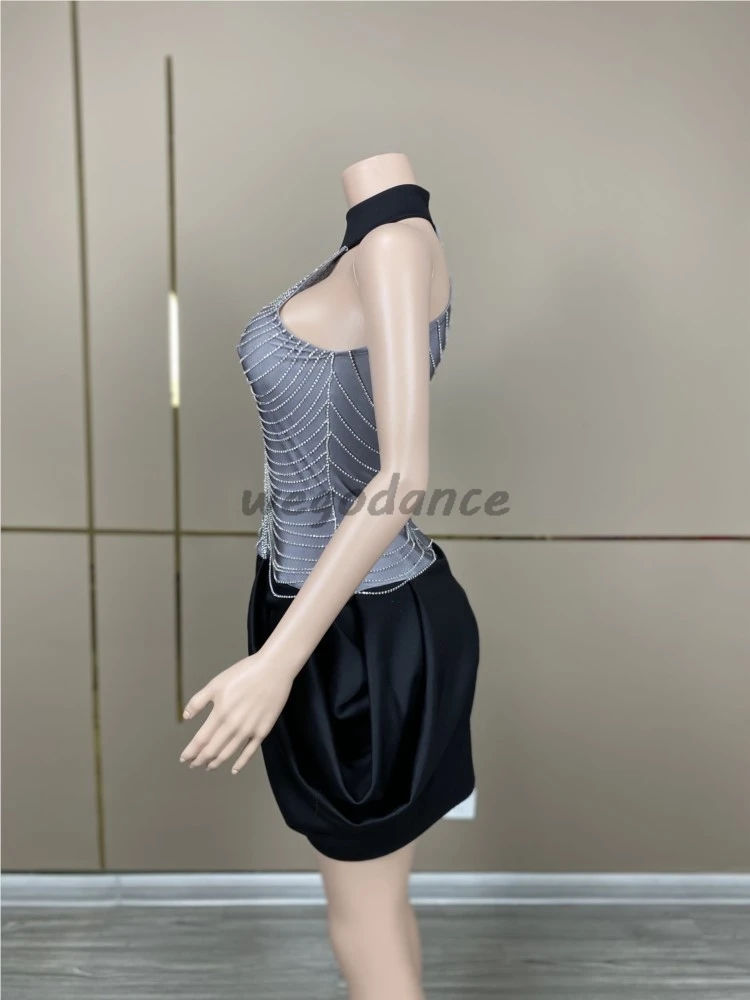 New Sexy Silvery Chain Mini Host Dress For Women