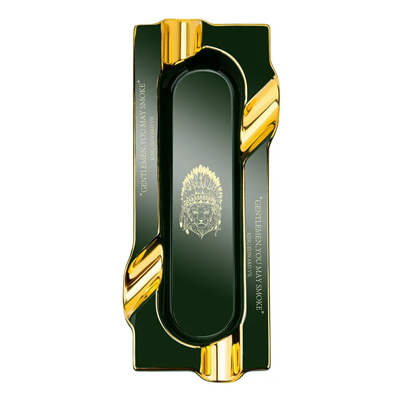 

LUBINSKI Попельница для сигар с четырьмя слотами для сигарет Керамическая позолоченная большая вместительная прямоугольная пепельница Lubinski Портативная пепельница CA-084