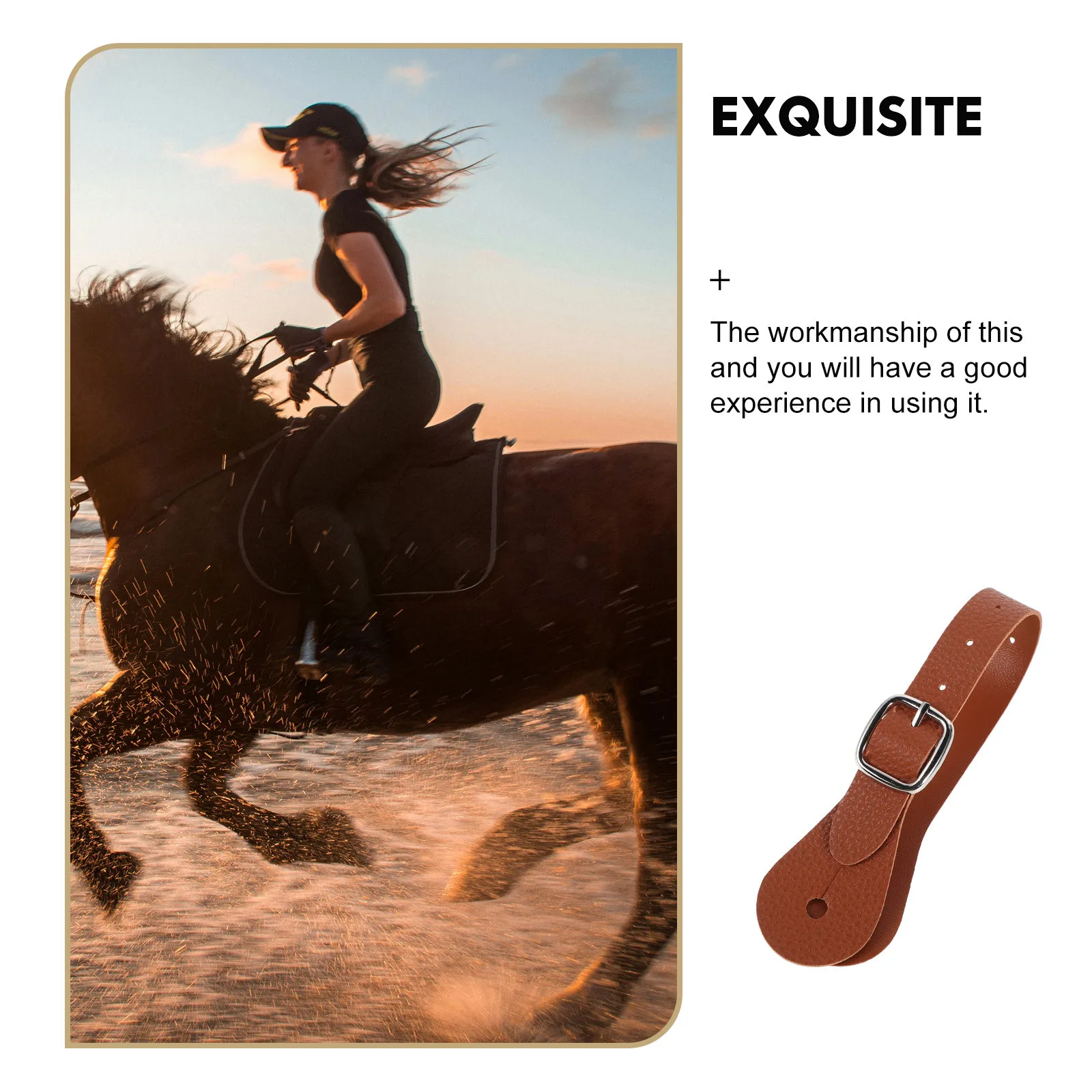 2 قطعة أشرطة حفز قابلة للتعديل لوازم ركوب الخيل الغربية ملحقات أحذية الفروسية للتدريب معدات ركوب الخيل المتينة #5