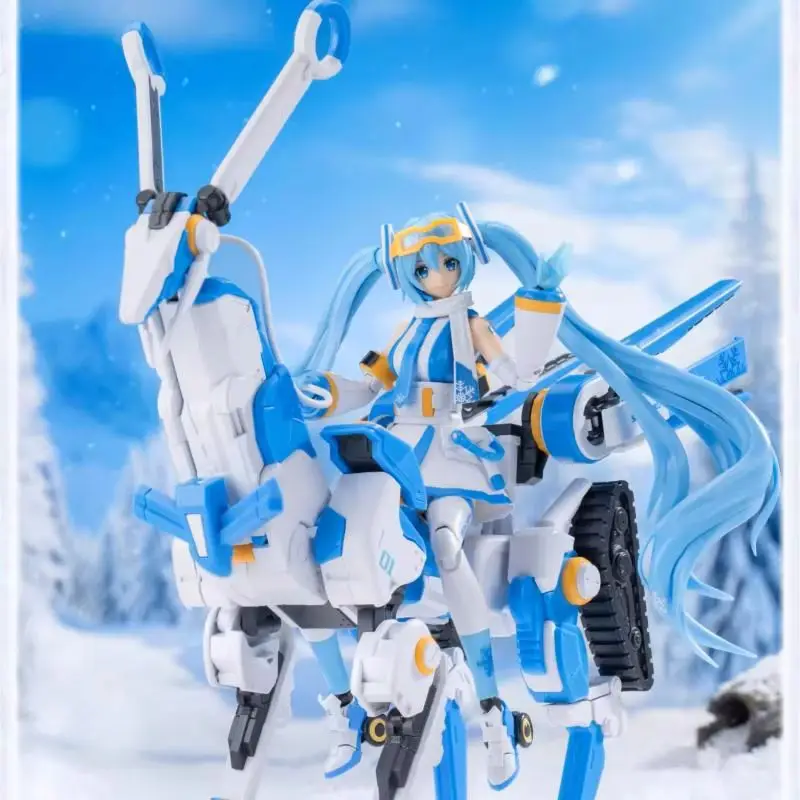 

Anime Hatsune Miku Figures Snow Miku Echoing Frost Limited Edition Reindeer Snowmobile Assembly Model With Cloak Toys Gifts