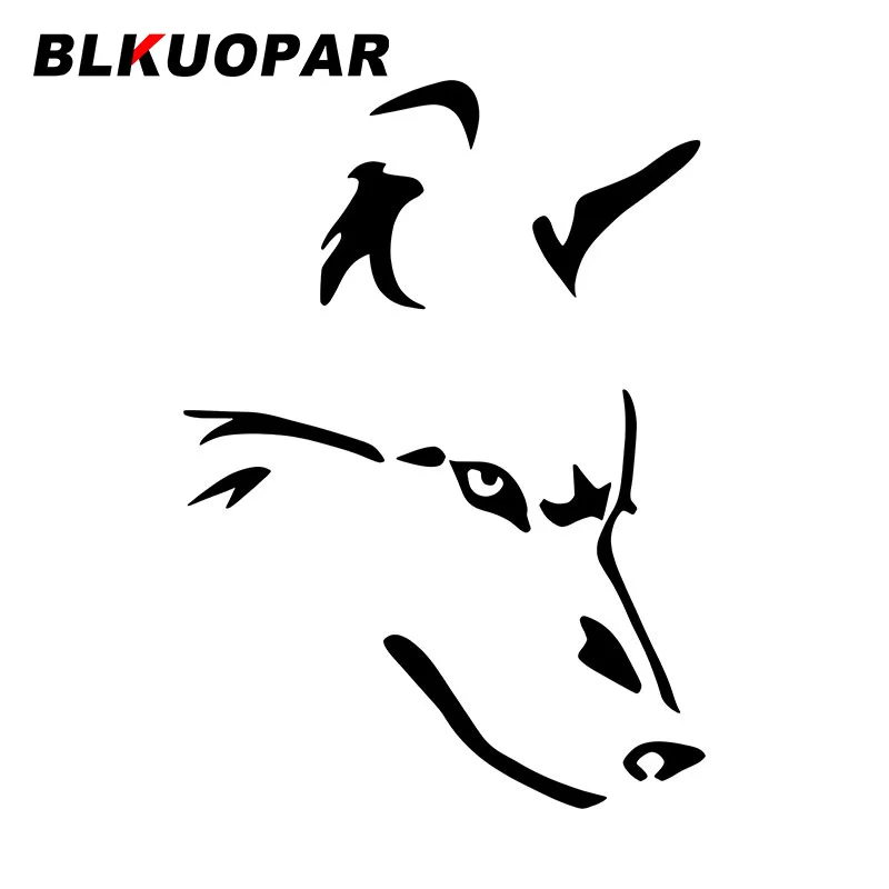

BLKUOPAR волк в охоте силуэт автомобильные наклейки интрепид животные наклейка прикуса царапины вырезанные ярлыки для автомобиля