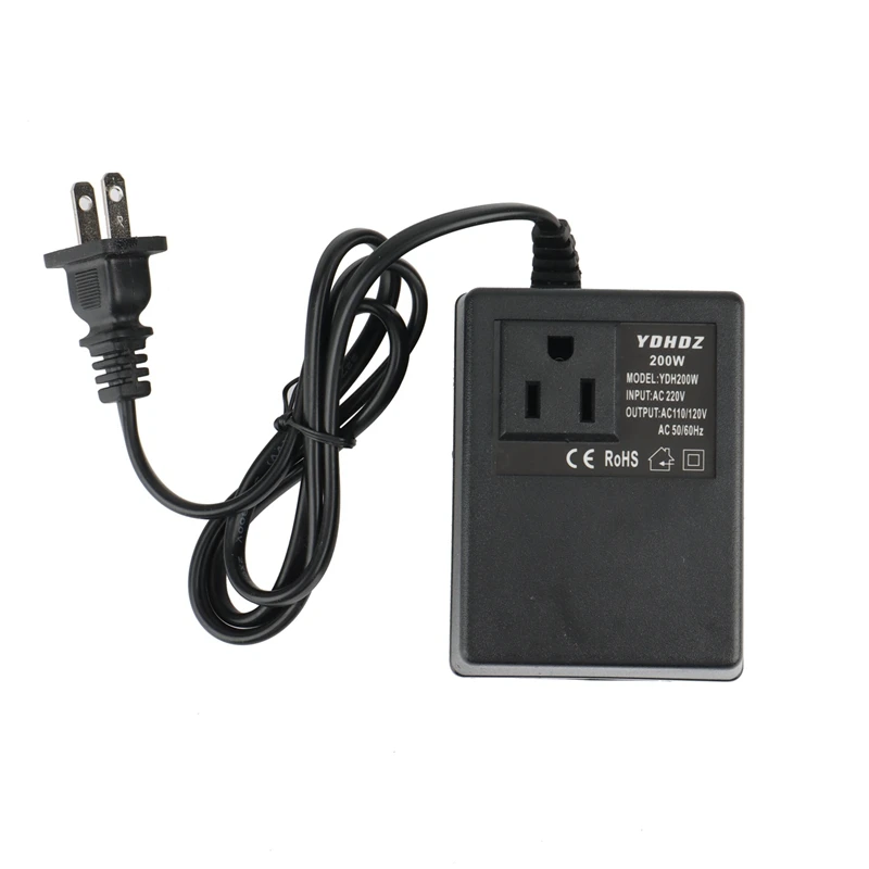 

Hot-1 PCS 200W Voltage Converter Transformer 220V To 110V Step Down Travel Voltage Transformer Converter US Plug