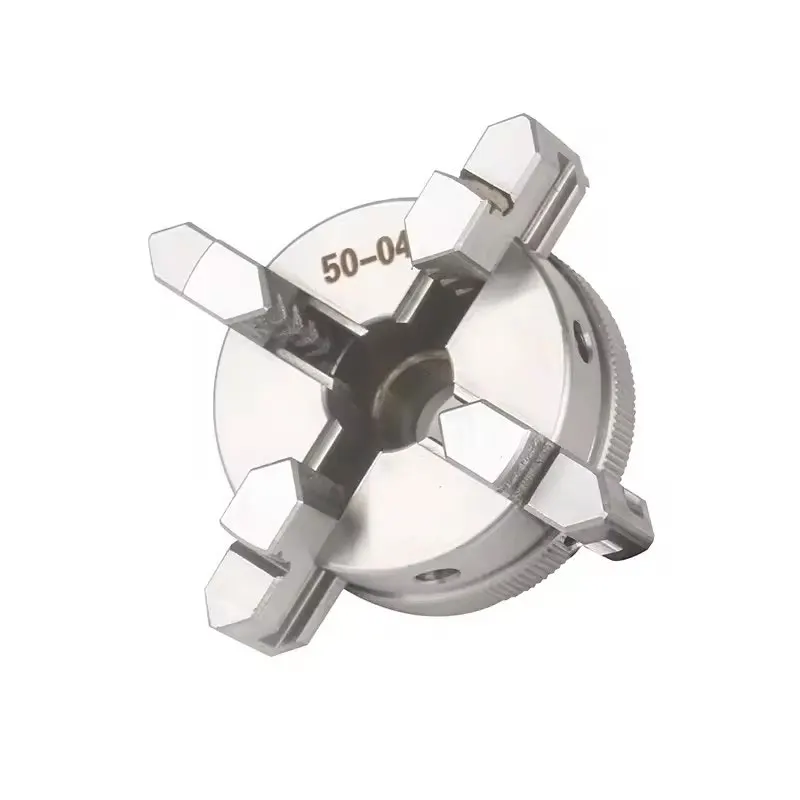 Micro Lathe Mini 50 65 80 Three-jaw 4 Jaw Stainless Steel Chuck Household Woodworking Chuck Four-jaw Hand Tight 50 Lathe Spindle