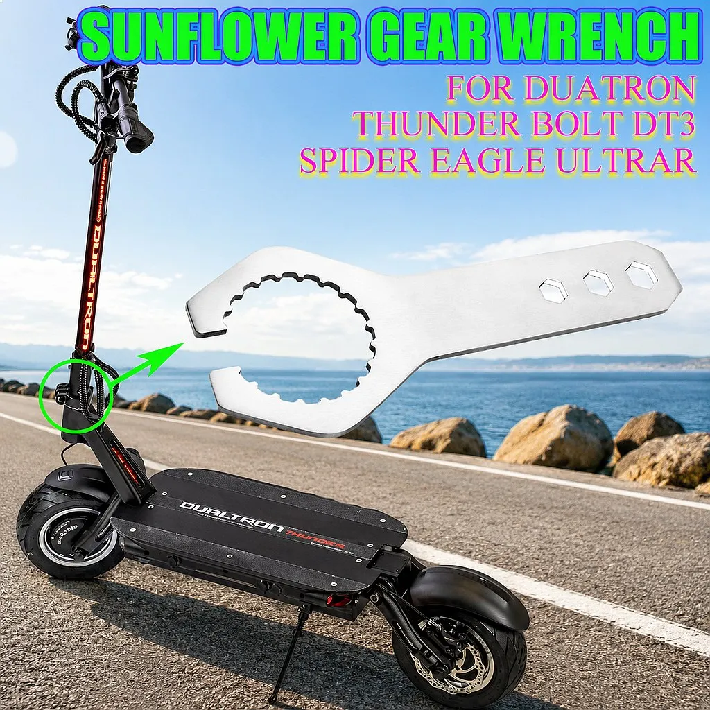 Foldable Electric Scooter with Multifunctional Tool Gear Wrench, Adult Commuter Long Range Battery