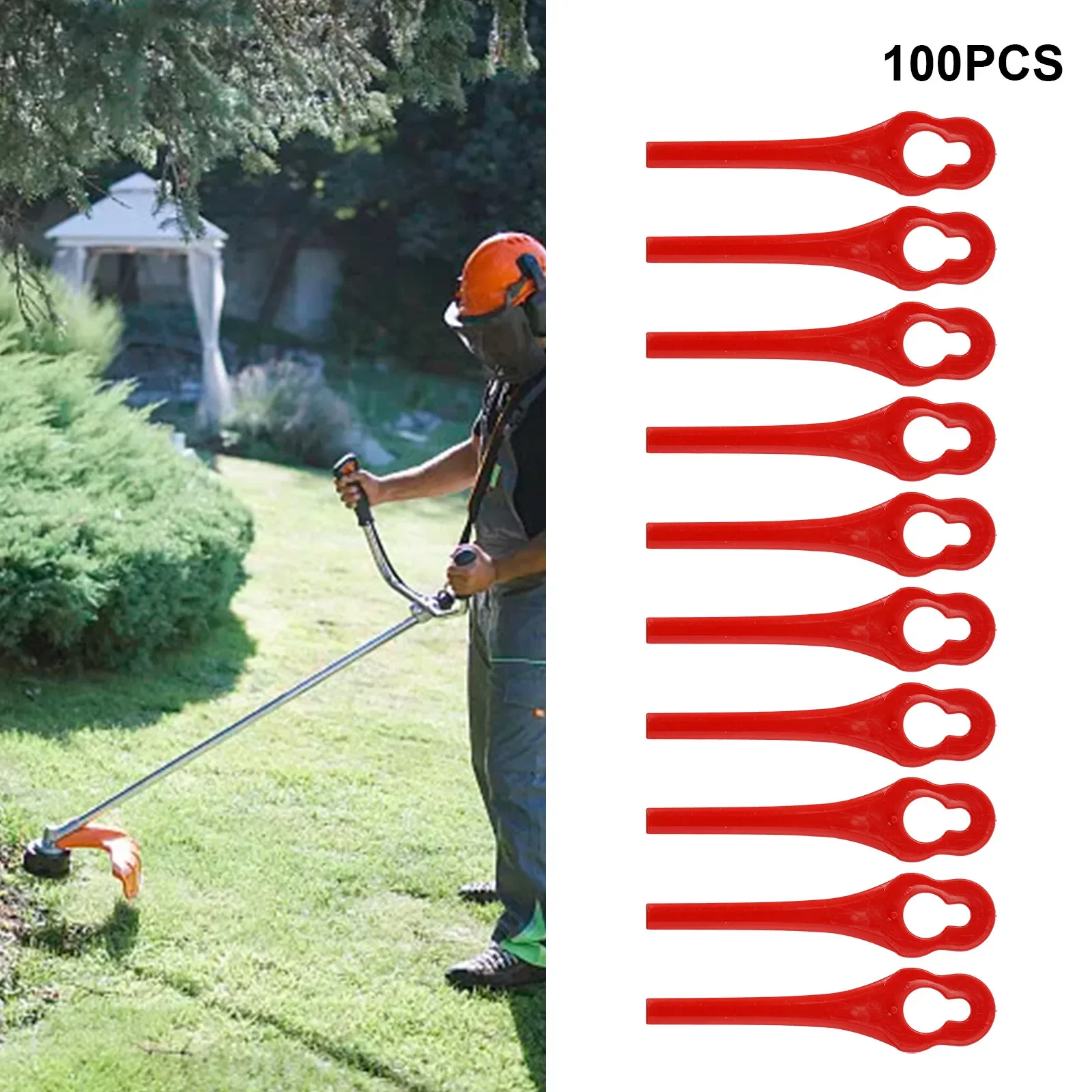 

For Terratek Plastic Blades Replacement Spare Knives TTCGT18-3 100pcs Cordless Grass Trimmer GGCGT18 Garden Tool High Quality