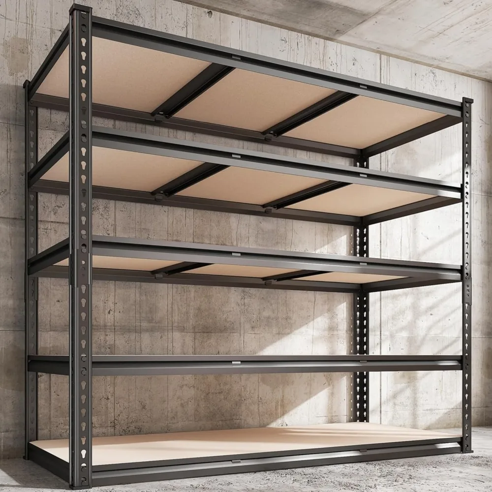 

48" W Garage Shelving, 3000LBS Storage Shelves Heavy Duty Shelving, 72" H Adjustable Metal Shelves for 5 Tier Garage Shelves St