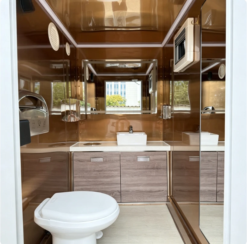 High End Mobile Restroom Trailer Luxury Portable Toilet for Public Event Wedding Party Outdoor Site Modular Washroom
