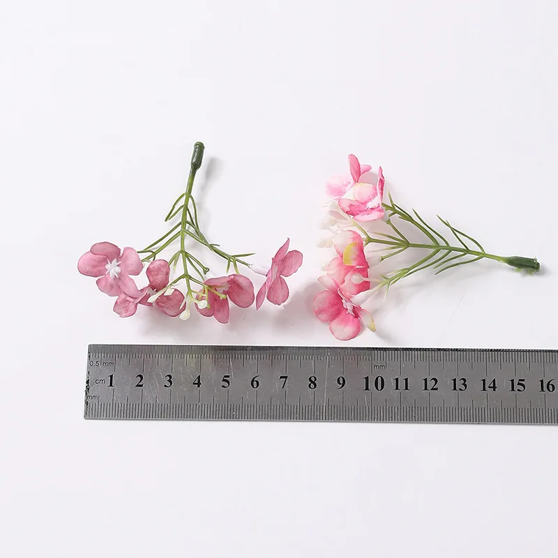 100PCS ประดิษฐ์ดอกไม้ Handmade ไฮเดรนเยียดอกไม้งานแต่งงานเจ้าสาว Headwear อุปกรณ์เสริมผมดอกไม้จําลองตกแต่งห้อง DIY