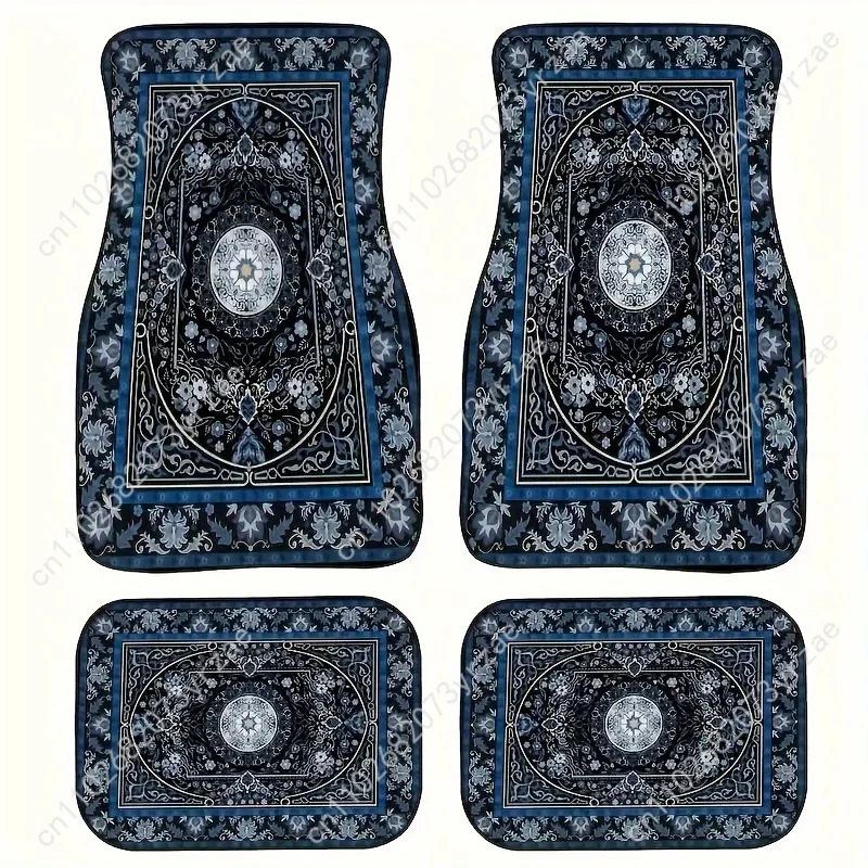 

Vintage Ethnic 4pcs Universal Car Floor Mats All-Season Fashionable Auto Interio Absorbent Non-Slip Washable Car Floor Mats