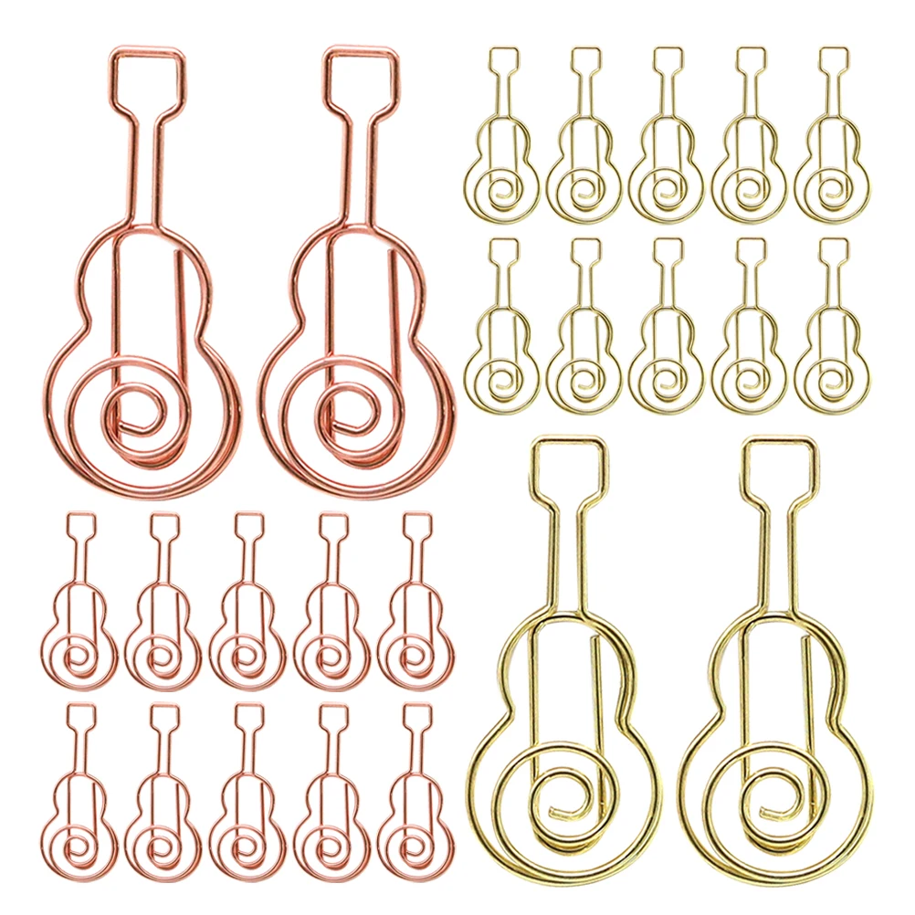 40Pcs Colorful Guitar Theme Paper Clips Cool Mini Paper Pins for Notebooks Diaries Planners Creative School Office Desk
