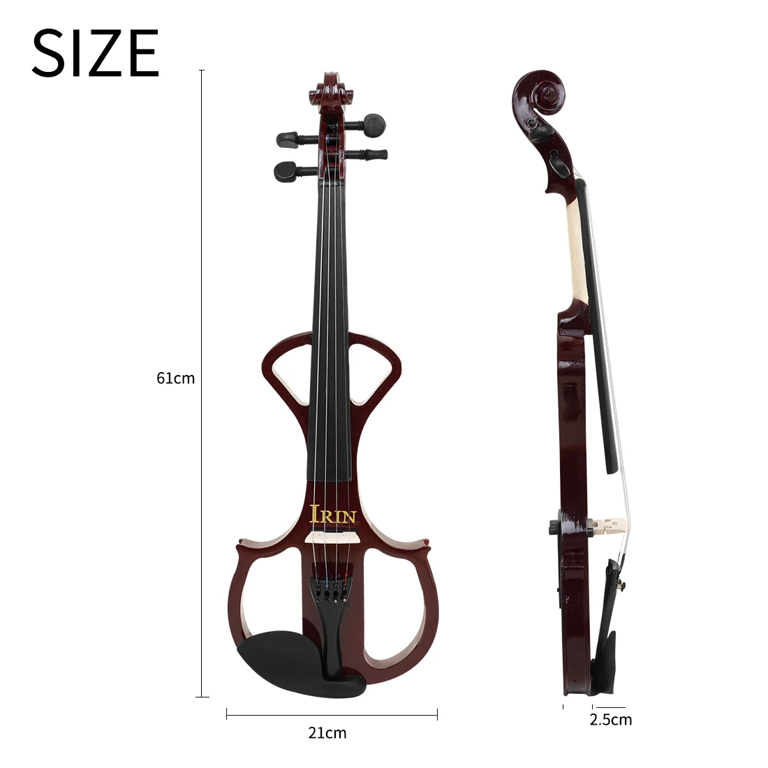 Smart Silent Violin 4/4 Solid Wood–Professional Electric Practice Violin Fiddle with Pickup Bow Case for Beginners Quiet Play