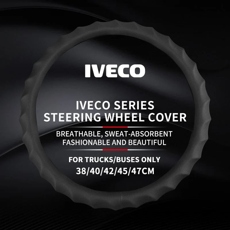 Capa de Volante de Couro Respirável e Antiderrapante para Iveco Eurocargo / S-WAY / Stralis / Trakker /682 Trator, Peças de Caminhão