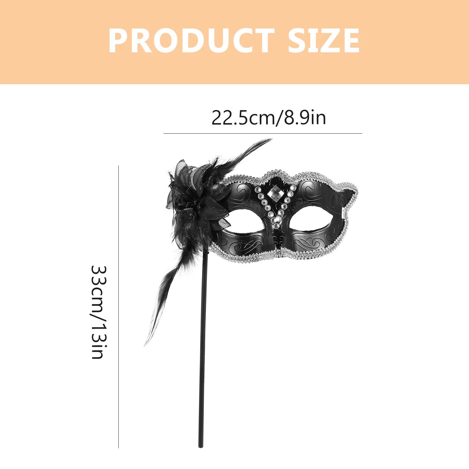 Halloween Mask Mardi Gras Accessories Cosplay Costume Prop Party Masquerade for Women with Stick Costumes